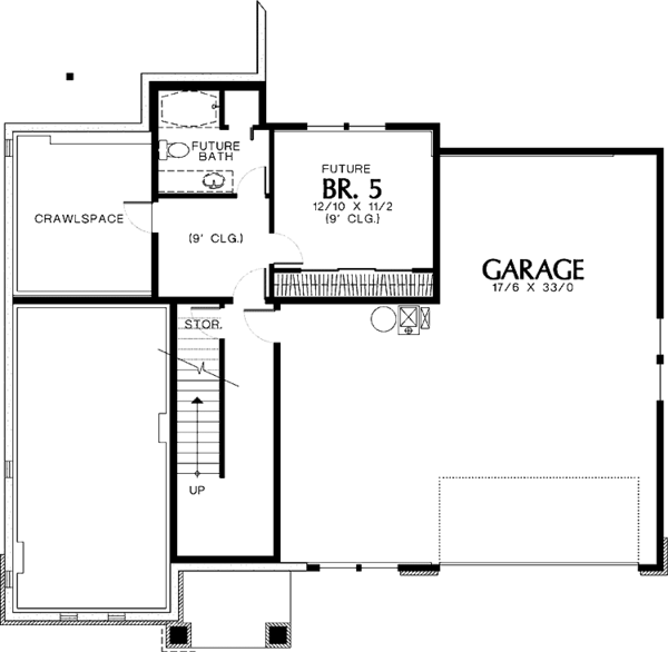 House Plan Design - Craftsman Floor Plan - Lower Floor Plan #48-783
