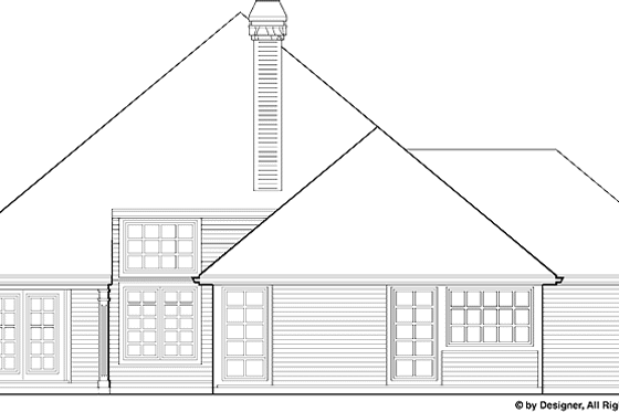 Exterior - Rear Elevation for Mediterranean House Plan #48-716 - 3 bed, 2.5 bath