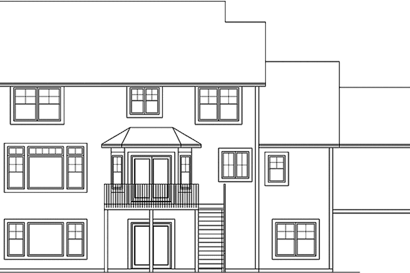 Home Plan - Exterior - Rear Elevation for Prairie House Plan #981-14 - 4 bed, 2.5 bath