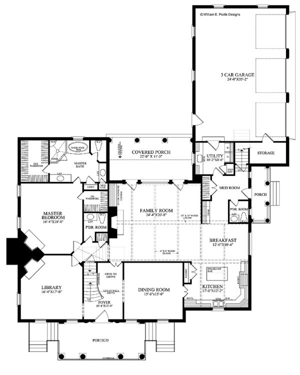 Architectural House Design - Classical Floor Plan - Main Floor Plan #137-308