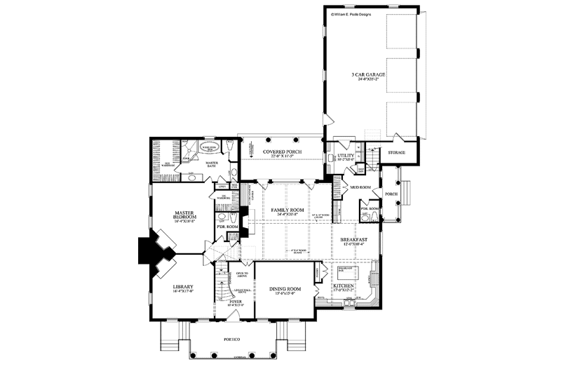 Home Plan - Floor Plan - Main Floor for Classical House Plan #137-308 - 5 bed, 4 bath
