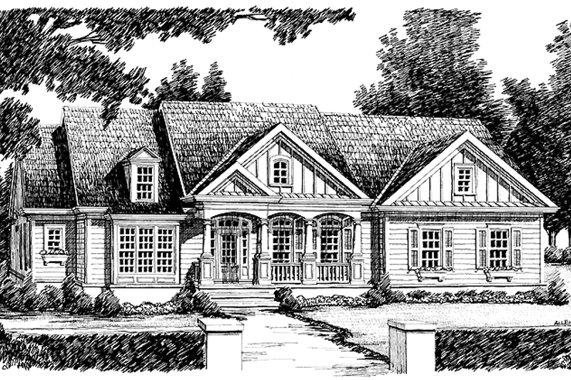 Dream House Plan - Craftsman Exterior - Front Elevation Plan #927-637