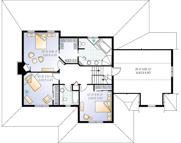 Dream House Plan - Country Floor Plan - Upper Floor Plan #23-2061