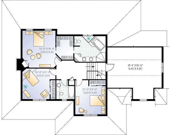 House Plan Design - Country Floor Plan - Upper Floor Plan #23-2061