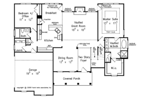 Floor Plan - Main Floor for Colonial House Plan #927-561 - 4 bed, 3 bath