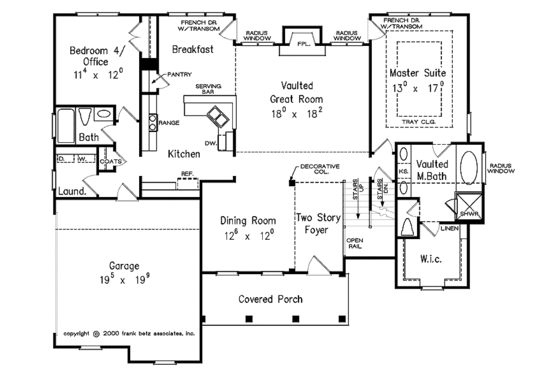 Floor Plan - Main Floor for Colonial House Plan #927-561 - 4 bed, 3 bath