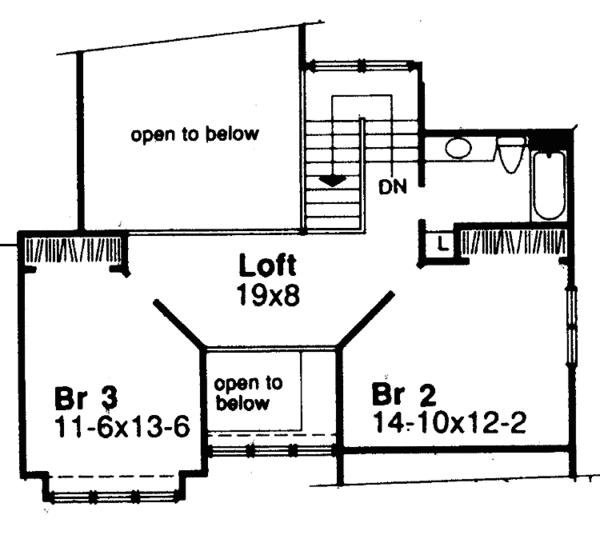 House Design - Traditional Floor Plan - Upper Floor Plan #320-733