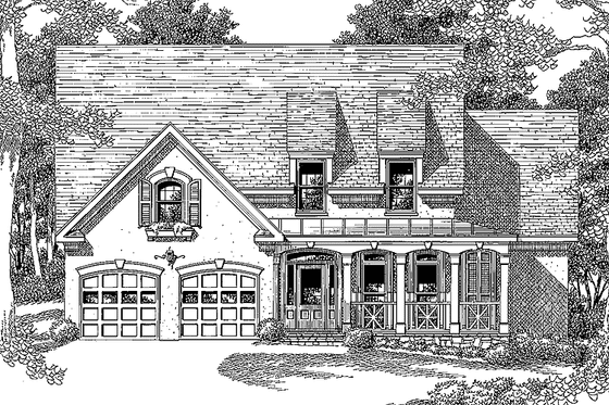 Exterior - Front Elevation 3 for Country House Plan #927-473 - 4 bed, 3 bath