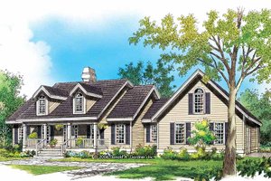 Exterior - Front Elevation 3 for Country House Plan #929-789 - 4 bed, 2.5 bath