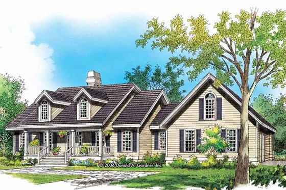 Exterior - Front Elevation 3 for Country House Plan #929-789 - 4 bed, 2.5 bath