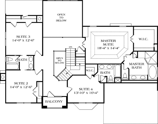 House Plan Design - Traditional Floor Plan - Upper Floor Plan #453-123