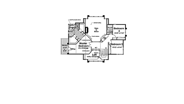 Architectural House Design - Country Floor Plan - Upper Floor Plan #965-9