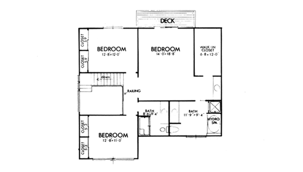 House Plan Design - Colonial Floor Plan - Upper Floor Plan #320-1269