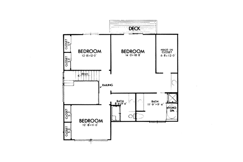 Home Plan - Floor Plan - Upper Floor for Colonial House Plan #320-1269 - 3 bed, 3 bath