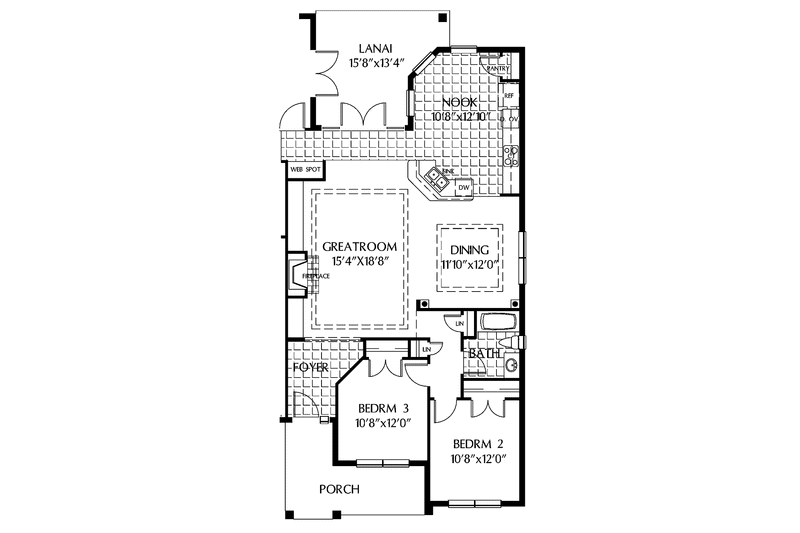 Home Plan - Floor Plan - Other Floor for Colonial House Plan #999-168 - 2 bed, 2 bath