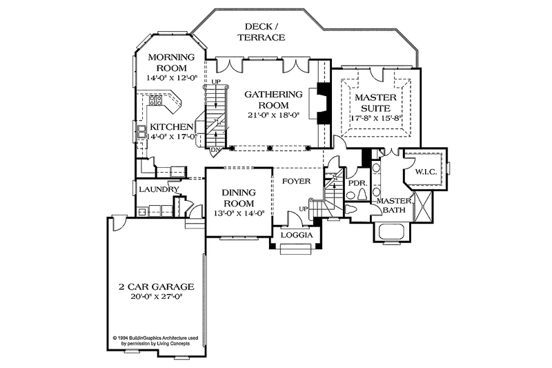 Dream House Plan - Floor Plan - Main Floor for Country House Plan #453-103 - 4 bed, 4.5 bath