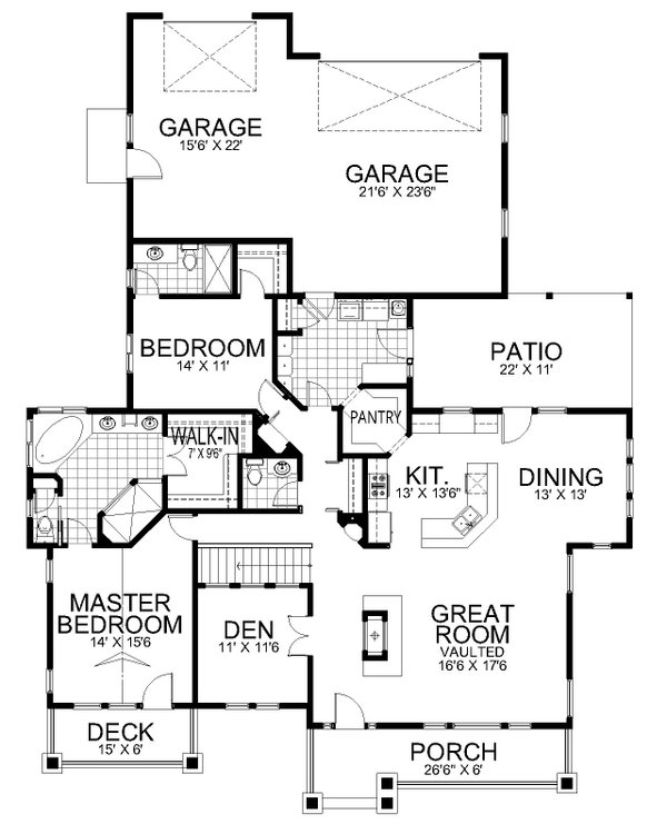 Dream House Plan - Farmhouse Floor Plan - Main Floor Plan #112-212