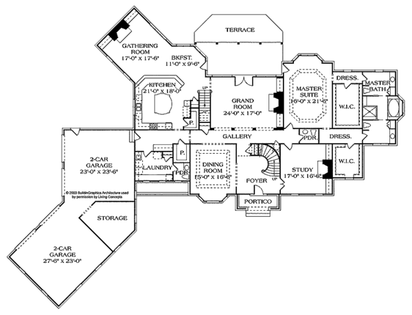 House Blueprint - European Floor Plan - Main Floor Plan #453-471