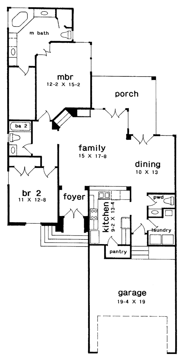 Architectural House Design - Mediterranean Floor Plan - Main Floor Plan #301-158