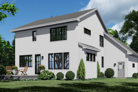 Exterior - Rear Elevation for Farmhouse House Plan #51-1191 - 4 bed, 2.5 bath