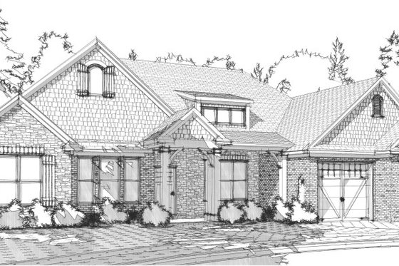 Exterior - Front Elevation for European House Plan #63-204 - 3 bed, 2.5 bath