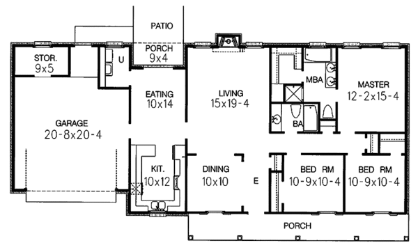 House Plan Design - Country Floor Plan - Main Floor Plan #15-377