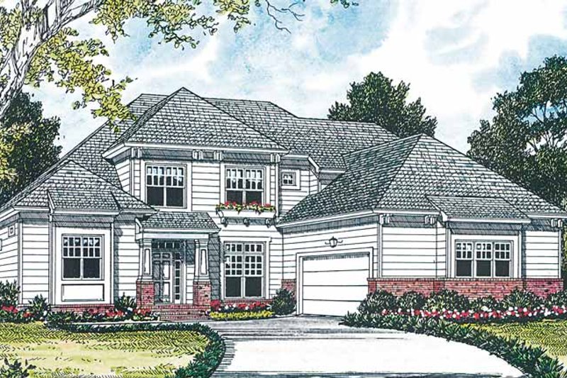 Dream House Plan - Traditional Exterior - Front Elevation Plan #453-158