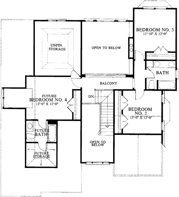 House Plan Design - Country Floor Plan - Upper Floor Plan #429-125