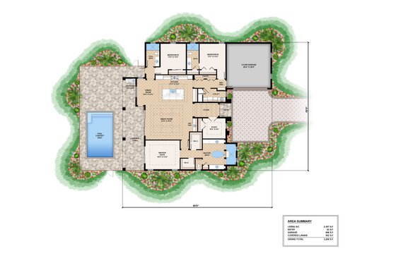Floor Plan - Main Floor for Traditional House Plan #1083-4 - 4 bed, 3 bath