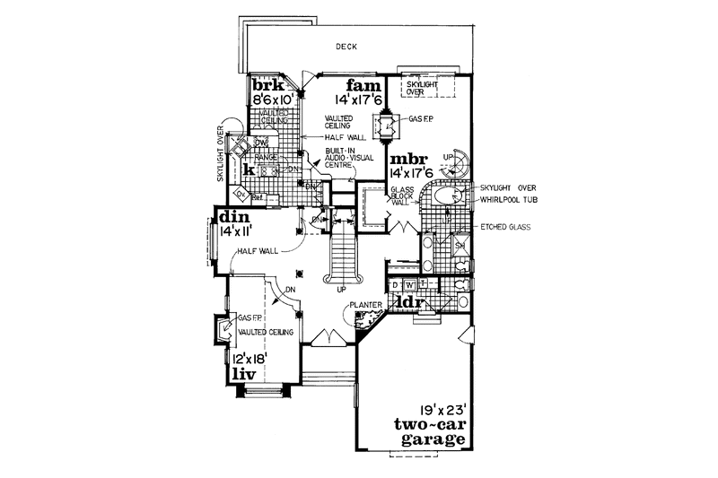 Dream House Plan - Floor Plan - Main Floor for Mediterranean House Plan #47-748 - 3 bed, 2.5 bath