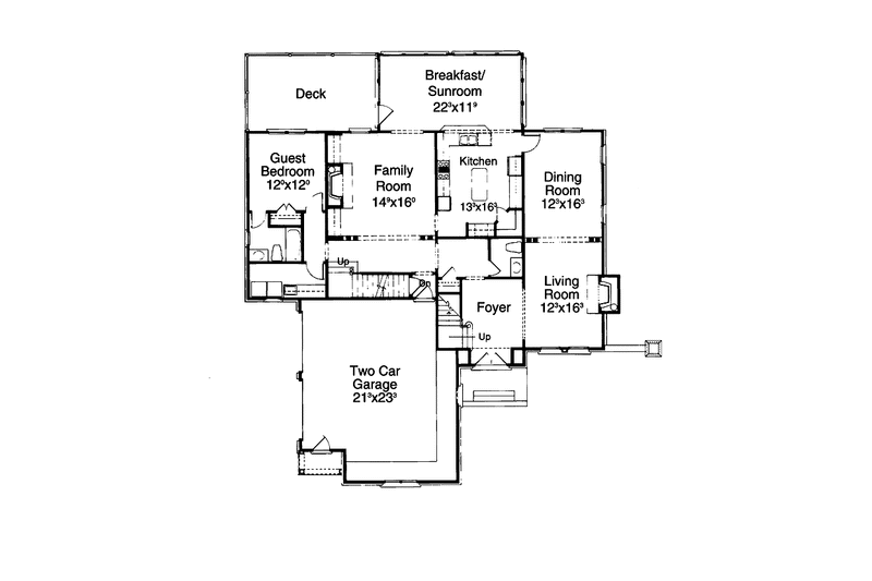 Home Plan - Floor Plan - Main Floor for Country House Plan #429-175 - 4 bed, 3.5 bath
