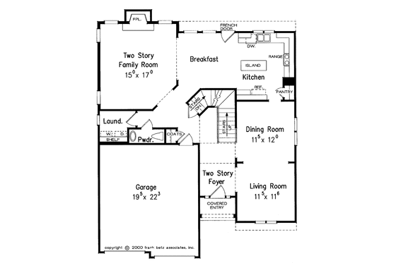 Floor Plan - Main Floor for Colonial House Plan #927-630 - 4 bed, 2.5 bath
