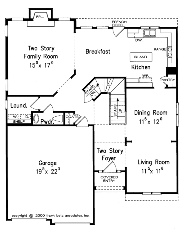 Home Plan - Colonial Floor Plan - Main Floor Plan #927-630