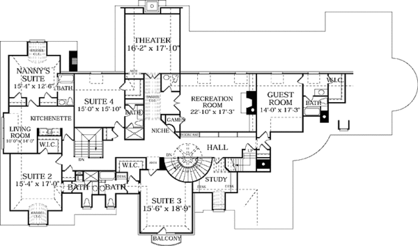 Home Plan - European Floor Plan - Upper Floor Plan #453-378