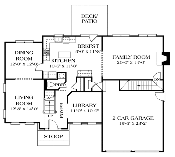 House Plan Design - Colonial Floor Plan - Main Floor Plan #453-483