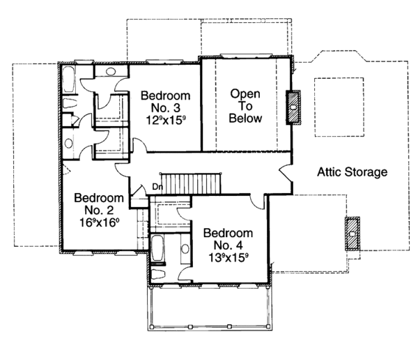 Architectural House Design - Classical Floor Plan - Upper Floor Plan #429-189