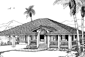 Dream House Plan - Mediterranean Exterior - Front Elevation Plan #303-463