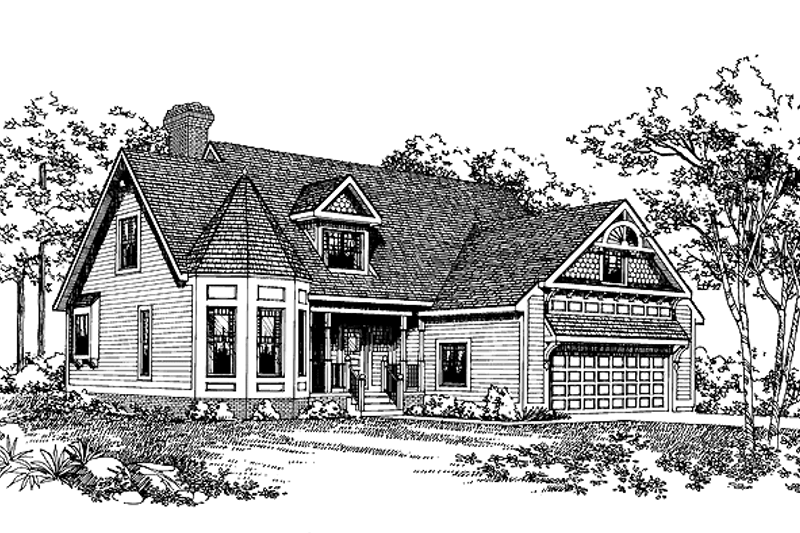 Dream House Plan - Victorian Exterior - Front Elevation Plan #72-895