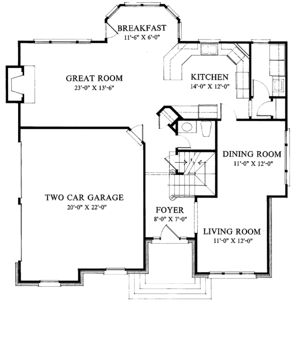 House Plan Design - Colonial Floor Plan - Main Floor Plan #429-109