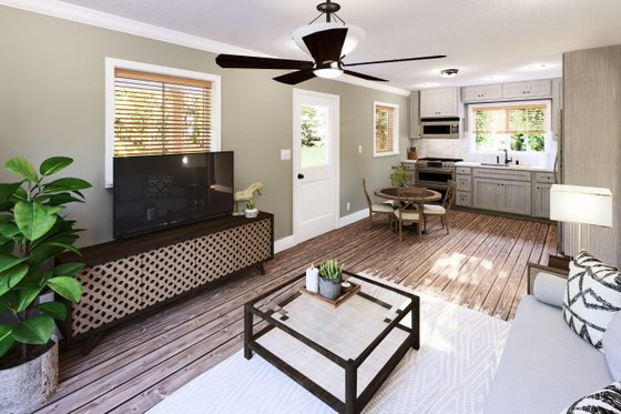 Interior - Family Room for Cottage House Plan #44-301 - 1 bed, 1 bath