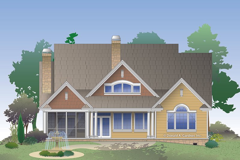 Dream House Plan - Exterior - Rear Elevation for Traditional House Plan #929-1014 - 4 bed, 4 bath