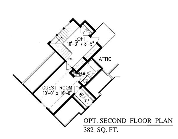Craftsman Floor Plan - Upper Floor Plan #54-415