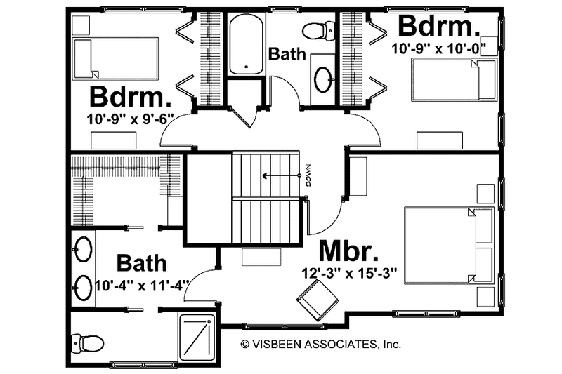 Home Plan - Floor Plan - Upper Floor for Country House Plan #928-127 - 3 bed, 2.5 bath