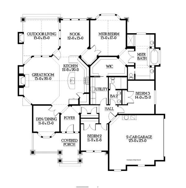 Architectural House Design - Traditional Floor Plan - Main Floor Plan #132-543
