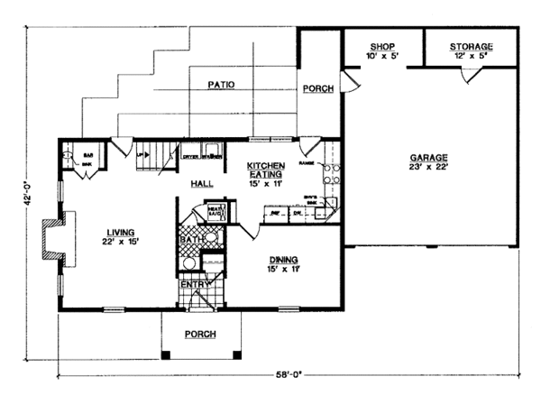 Architectural House Design - Classical Floor Plan - Main Floor Plan #45-511