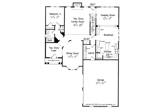 Floor Plan - Main Floor for Colonial House Plan #927-895 - 4 bed, 4 bath
