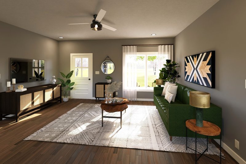 House Design - Interior - Family Room 1 for Farmhouse House Plan #44-280 - 4 bed, 2 bath