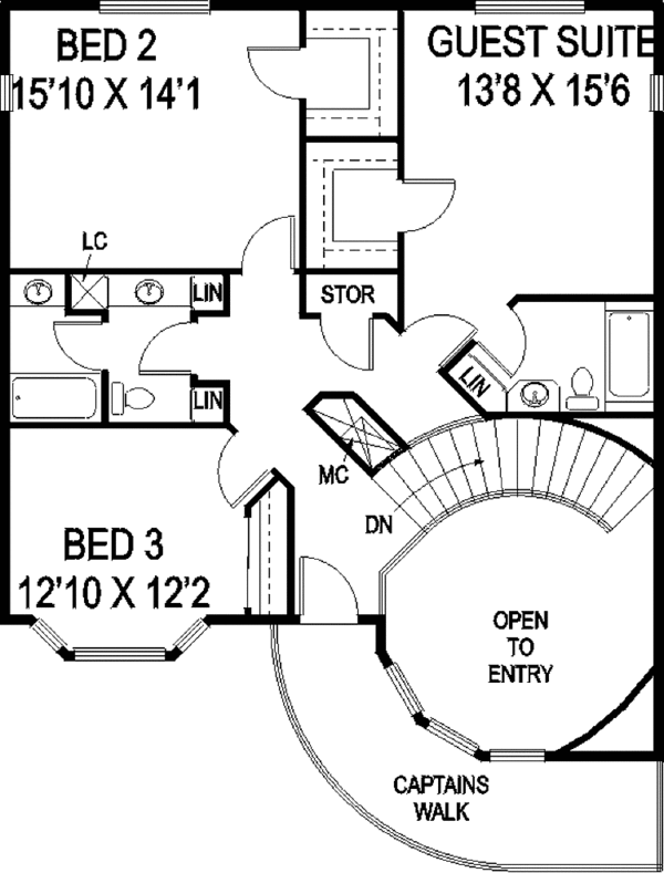 Country Floor Plan - Upper Floor Plan #60-727