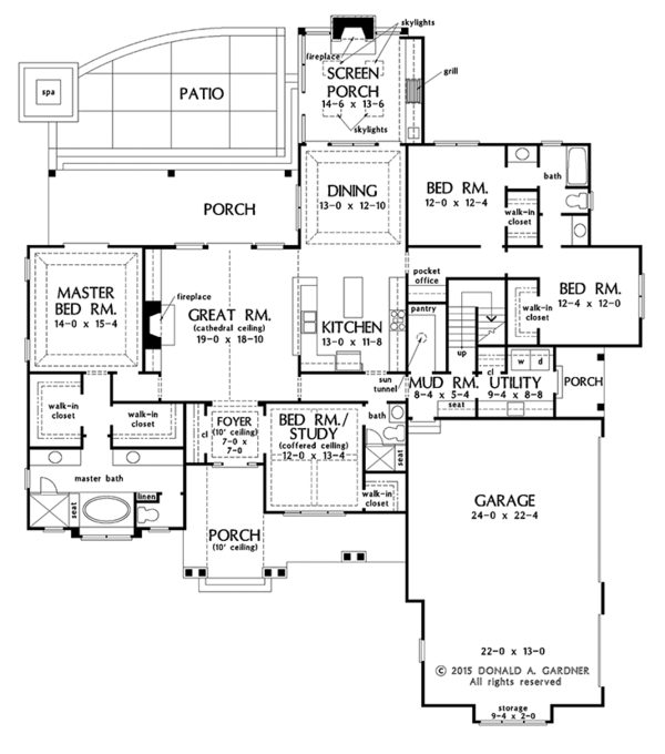 Ranch Floor Plan - Main Floor Plan #929-1005