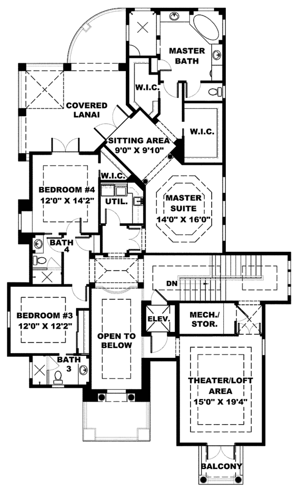 Home Plan - Mediterranean Floor Plan - Upper Floor Plan #1017-132